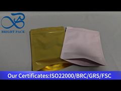 gold stand up ziplock pouch