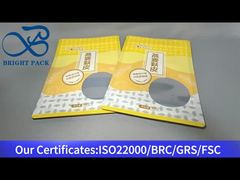 ถุงคอมโพสิตฟอยล์อะลูมิเนียมสีเหลืองสำหรับข้าวโอ๊ต 450 กรัม