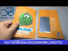 ถุงซิปล็อคกันเด็กสีส้มพร้อมหน้าต่างใส