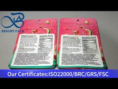 ถุงบรรจุภัณฑ์กันเด็กแบบตั้งได้สีชมพูสำหรับกัมมี่ไฮบริดผสมกัญชา