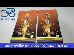 ถุงซิปตั้งได้สำหรับเด็ก ทำจากอะลูมิเนียม-พลาสติก สีน้ำตาล