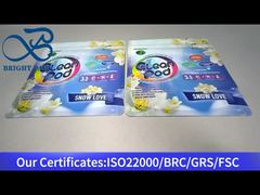 ถุงพลาสติกผนึกสีน้ำเงินยืนขึ้นสำหรับฝักผงซักฟอกซักผ้า