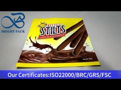 ถุงพลาสติก ziplock อลูมิเนียมสีเหลืองสำหรับช็อคโกแลต