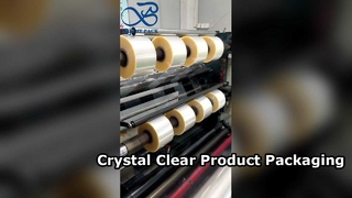 ฟิล์มม้วนบรรจุภัณฑ์โปร่งใสม้วนฟิล์มแพ็คยืดหยุ่นเกรดอาหารความคมชัดสูง