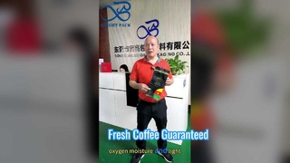 ถุงกาแฟปิดผนึกแปดด้านวาล์วสุญญากาศเก็บถั่วย่างสด