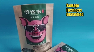 ถุงซิปกระดาษคราฟท์ทนน้ำมันเพื่อความสดของไส้กรอกและการจัดเก็บอาหารสำเร็จรูป