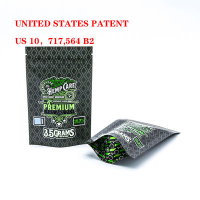 3.5 กรัม 7 กรัม กลิ่นกัน Mylar ถุงกันเด็ก ความปลอดภัย Ziplock ยืนขึ้น ถุงบรรจุอาหาร โลโก้ที่กําหนดเอง รองรับ