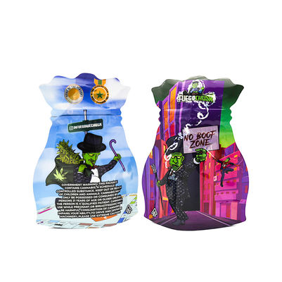 การออกแบบตามสั่ง Mylar Bag 3.5g เงินเปล่า สําหรับการบรรจุพืชที่ปลอดภัย