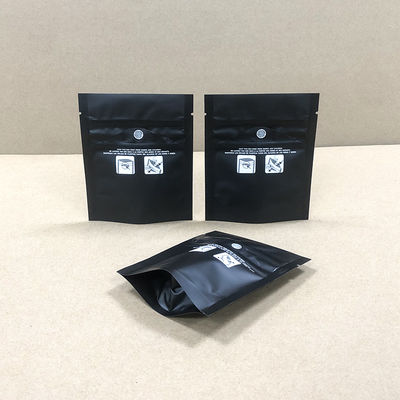 1 กรัม ขนาดเล็ก กระเป๋ากันเด็กสีดํา พร้อมล็อคซิปพลาสติกที่ยืนเอง