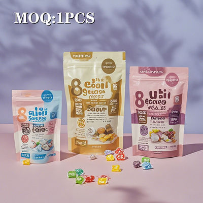 การบรรจุที่ป้องกันกลิ่นตามสั่ง พิมพ์ Zip Ziplock Logo พลาสติก ยืนขึ้น กระเป๋าสะพายอาหาร Mylar กระเป๋าปิดใหม่