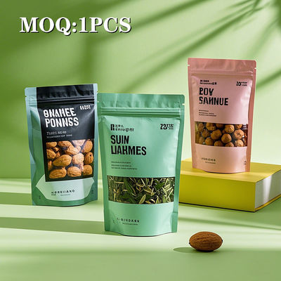 อาหารเกรด Mylar กระเป๋ายืนขึ้นกระเป๋าด้วยซิปอัพความชุ่มชื้นที่รับรองอัลลูมิเนียมฟอยล์อาหารบรรจุ