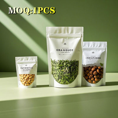 การพิมพ์ตามสั่ง Eco Biodegradable กระเป๋ากันความชื้น กระดาษ Kraft กระดาษกระดาษสามารถนําไปใช้ได้อีกครั้ง ชา กาแฟ ถุงยืนด้วยซิป