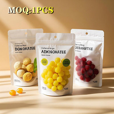 พิมพ์ตามสั่ง ผนึกความร้อน บิสกิ๊กต อาหารว่าง ถุงยืนด้วยซิป พลาสติก แพคเกจอลูมิเนียมฟอยล์ อาหาร ถุงผลไม้แห้ง