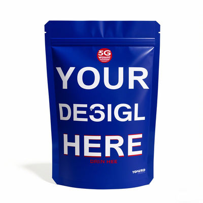 กระเป๋าสะพาย Mylar ที่พิมพ์ตามสั่ง ขายปลีก - กระเป๋าสะพายยืนกันกลิ่นที่มีซิปในขนาด 3.5 กรัม, 7 กรัม, 14 กรัม, 28 กรัมสําหรับบรรจุอาหาร