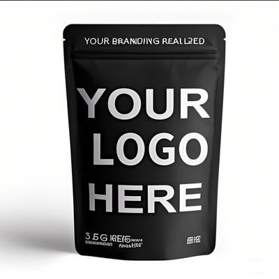 การพิมพ์ตามสั่ง Matte Stand Up Ziplock กระเป๋า Mylar ที่สามารถปิดใหม่ได้ กระเป๋าบรรจุอาหารกันกลิ่น