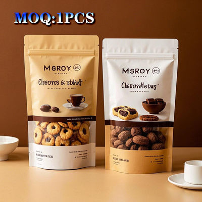 FDA-Compliant Mylar Stand-Up Packaging Zip-Lock Closure HD Custom Printing & Micro-Portion ความจุสําหรับการเก็บตัวอย่างของอาหารดีๆ