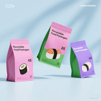 ขายปลีก กระเป๋ายืน 8 ด้านที่มีซิปสําหรับการบรรจุกาแฟ ชาและอาหาร