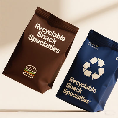 กระเป๋าสะพายอาหารติดปูน 8 ด้านที่ได้รับอนุมัติจาก FDA และกันความชื้นสําหรับอาหารว่าง / กาแฟ ISO 22000 รับรอง