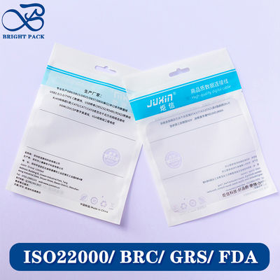 สะอาดต่อสิ่งแวดล้อม การพิมพ์ตามสั่ง การปิดซิปเปอร์ กระเป๋าพลาสติกสําหรับสินค้าอิเล็กทรอนิกส์ การบรรจุที่มีหน้าต่างโปร่งใส