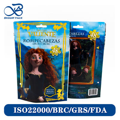 ถุงซิปตั้งได้ลายการ์ตูนแบบกำหนดเองสำหรับบรรจุภัณฑ์ของเล่น พร้อมวัสดุไมลาร์ที่ย่อยสลายได้ทางชีวภาพและวัสดุที่ไม่เป็นพิษ