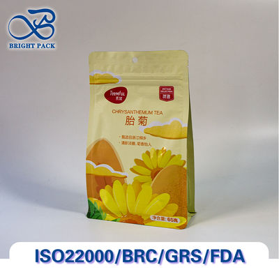 ถุงก้นแบนปิดผนึกแปดด้าน Aroma-Lock สำหรับบรรจุภัณฑ์ชา พร้อมคุณสมบัติกั้นออกซิเจนและกันความชื้น