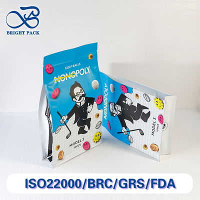 ถุงปิดแปดด้านที่สามารถนําไปใช้ได้อีกครั้ง สําหรับสินค้ากีฬา บรรจุด้วยวัสดุที่สามารถนําไปใช้ใหม่