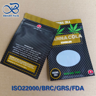 ถุงซิปล็อคกันเด็กแบบมีหน้าต่างใส ISO 8317 พร้อมระบบล็อคแบบกดและหมุน พิมพ์กราเวียร์ ≤0.3 มม.