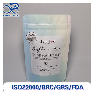 กระเป๋าสะพายยืนที่เป็นมิตรต่อสิ่งแวดล้อมสําหรับผลิตภัณฑ์ดูแลผิวหนัง บรรจุด้วยวัสดุที่สามารถนําไปใช้ใหม่และโลโก้แบรนด์ที่สามารถปรับแต่งได้