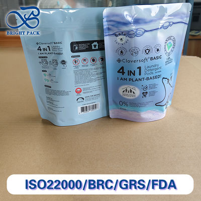 ถุงตั้งสีมาตรฐาน Pantone สำหรับบรรจุภัณฑ์ผงซักฟอก คุณสมบัติกันความชื้น ป้องกันการรั่วไหล