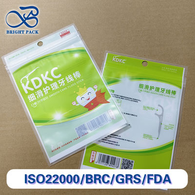 ถุงบรรจุภัณฑ์ไม้จิ้มฟันแบบพิมพ์ลายสั่งทำพิเศษ ถุงตั้งได้กันความชื้นสำหรับผลิตภัณฑ์สุขอนามัยช่องปาก
