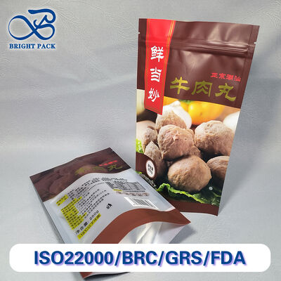 ถุงตั้งได้กันรั่วซึมและทนทานต่อการเจาะสำหรับลูกชิ้นเนื้อ