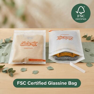 พลาสติกฟรีหรูหรากระเป๋า Glassine นำกลับมาใช้ใหม่บรรจุภัณฑ์เสื้อผ้าเครื่องแต่งกายที่เป็นมิตรกับสิ่งแวดล้อมรีไซเคิลได้แฟชั่นสำหรับหลักฐานจาระบีที่ผ่านการรับรอง