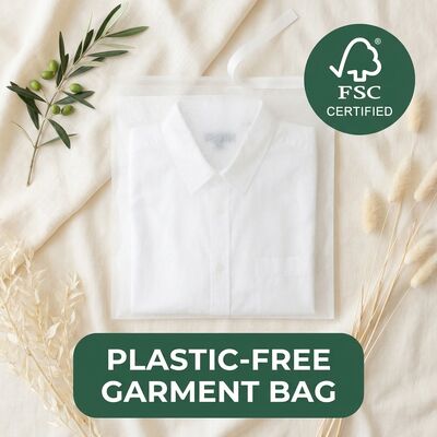 กระเป๋ากระจกใส 40gsm สําหรับเครื่องแต่งกาย กระเป๋าบรรจุเสื้อผ้าโปร่ง Eco Garment Bag สําหรับเครื่องรับรองรีไซเคิล biodegradable