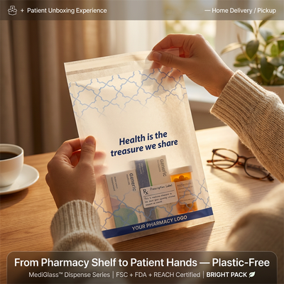 FDA Compliance กระเป๋ากระดาษเคลือบเชื้อรัง หรูหรา ภัณฑิตภัณฑ์แพทย์ สะอาดต่อสิ่งแวดล้อม